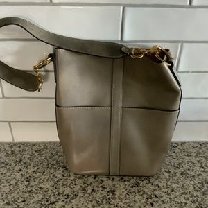 Frye Gray Leather Tote Bag